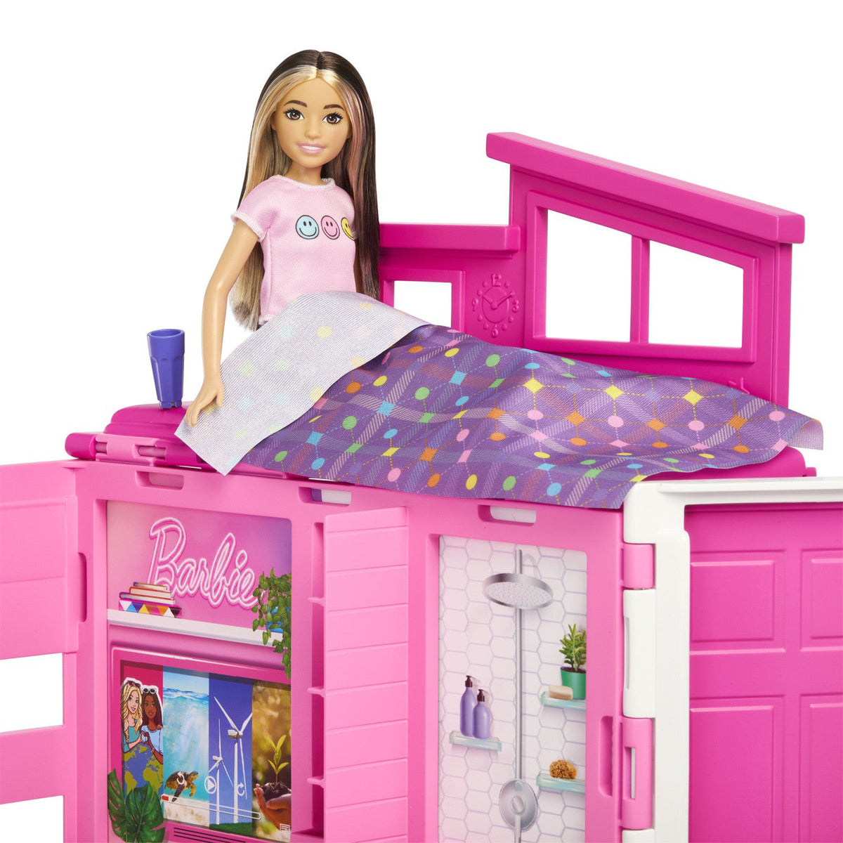 Barbie Casa de Papusi cu 4 Zone Pliabila Beauty Lounge