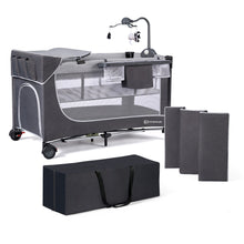 Încarcă imaginea în Galerie, Kinderkraft Patut de Calatorie Leody cu Accesorii Grey