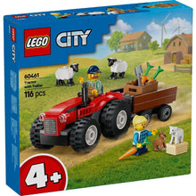 Încarcă imaginea în Galerie, Lego City Tractor de Ferma Rosu cu Remorca si Oi