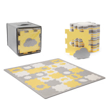 Încarcă imaginea în Galerie, Kinderkraft Covoras de Joaca Luno Shapes Puzzle 3D Spuma Yellow