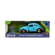 Încarcă imaginea în Galerie, Jada Toys Set Masinuta Metalica Volkswagen Bettle si Figurina Metalica Stitch