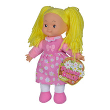 Încarcă imaginea în Galerie, Simba Papusa Flower Dolly din Material Textil 38cm cu Parul Galben