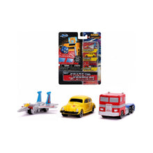 Încarcă imaginea în Galerie, Jada Toys Transformers Set 3 Nano Masinute Metalice 4cm