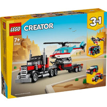 Încarcă imaginea în Galerie, Lego Creator 3In1 Camioneta Platforma cu Elicopter