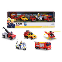 Încarcă imaginea în Galerie, Simba Pompierul Sam Set 5 Vehicule din Metal