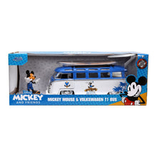 Încarcă imaginea în Galerie, Jada Toys Masina din Metal Volkswagen T1 Bus si Figurina Mickey Mouse