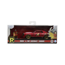 Încarcă imaginea în Galerie, Jada Toys Batman Set Figurina Robin si Masinuta Metalica Chevrolet Camaro 1967