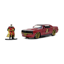 Încarcă imaginea în Galerie, Jada Toys Batman Set Figurina Robin si Masinuta Metalica Chevrolet Camaro 1967