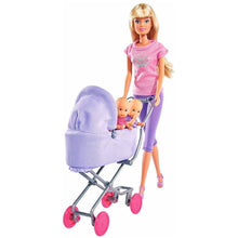 Încarcă imaginea în Galerie, Steffi Love Papusa in Pantaloni cu Carucior si Gemeni