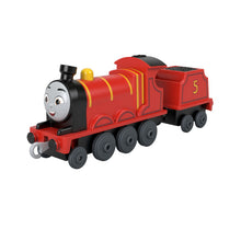 Încarcă imaginea în Galerie, Fisher Price Thomas Locomotiva cu Vagon Push Along James