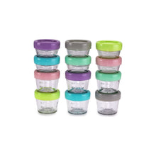 Încarcă imaginea în Galerie, Melii Set 12 Recipient Sticla Pentru Hrana Bebe 6x59ml si 6x118ml