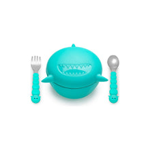 Încarcă imaginea în Galerie, Melii Castronel Silicon cu Capac si Tacamuri Model Rechin