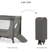 Încarcă imaginea în Galerie, Kinderkraft Patut Travel Kinderkraft Joy2 Fara Accesorii - Dark Grey