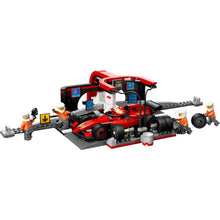 Încarcă imaginea în Galerie, Lego City Boxa si Mecanici F1 cu Masina Ferrari
