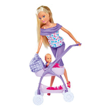 Încarcă imaginea în Galerie, Steffi Love Papusa in Pantalonasi Mov si cu Carucior Bebe