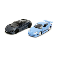 Încarcă imaginea în Galerie, Jada Toys Fast And Furious Legacy Set 2 Masinute Metalice Porsche 911 GT3 Rs si McLaren 720S