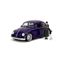 Încarcă imaginea în Galerie, JadaToys - Wednesday Set Masinuta Volkswagen Beetle si Figurina Metalica 7cm