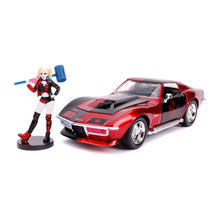 Încarcă imaginea în Galerie, Jada Toys Masinuta din Metal Harley Quinn 1969 Chevy Corvette