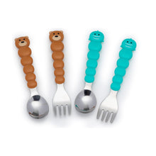 Încarcă imaginea în Galerie, Melii Set 4 Tacamuri Colorate Model Urs and Rechin