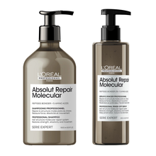 Încarcă imaginea în Galerie, Set L’Oreal Professionnel Absolut Repair Molecular - Sampon 500ml si Serum 250ml - Beauty Lounge