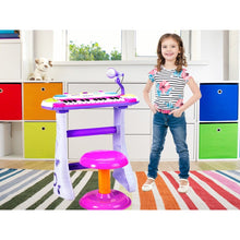 Încarcă imaginea în Galerie, AS Instrument Muzical Pianina Electronica Malplay cu Scaun si Microfon Roz
