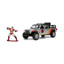 Încarcă imaginea în Galerie, Jada Toys Marvel Set Masinuta Metalica Jeep Gladiator si Figurina Colossus