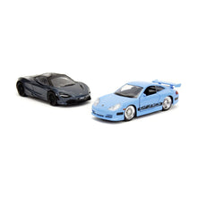 Încarcă imaginea în Galerie, Jada Toys Fast And Furious Legacy Set 2 Masinute Metalice Porsche 911 GT3 Rs si McLaren 720S