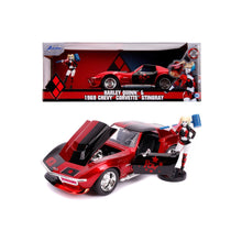 Încarcă imaginea în Galerie, Jada Toys Masinuta din Metal Harley Quinn 1969 Chevy Corvette