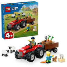 Încarcă imaginea în Galerie, Lego City Tractor de Ferma Rosu cu Remorca si Oi