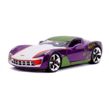 Încarcă imaginea în Galerie, Jada Toys Batman Masinuta Metalica Chevy Corvette Stingray 2009 si Figurina Joker