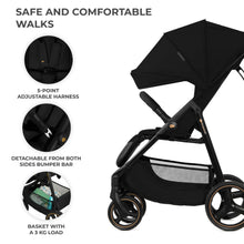 Încarcă imaginea în Galerie, Kinderkraft Carucior Sport Trig3 Onyx Black