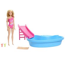 Încarcă imaginea în Galerie, Barbie Set Papusa Barbie Blonda si Piscina