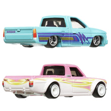 Încarcă imaginea în Galerie, Hot Wheels - Premium Set 2 Masinute Metalice Datsun Sunny Truck Si Nissan Hardbody