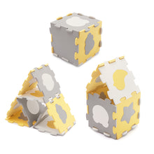 Încarcă imaginea în Galerie, Kinderkraft Covoras de Joaca Luno Shapes Puzzle 3D Spuma Yellow