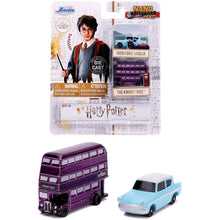 Încarcă imaginea în Galerie, Jada Toys Harry Potter 2 Set 2 Masinute The Knight Bus si Ford Anglia 1959