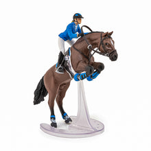 Încarcă imaginea în Galerie, Papo Rase de Cai si Ponei Figurina Cal Sarind cu Jocherita