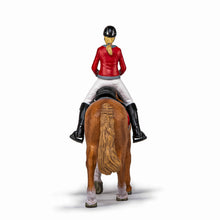Încarcă imaginea în Galerie, Papo Rase de Cai si Ponei Set Echitatie Cal si Jocherita in Jacheta Rosie