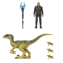 Încarcă imaginea în Galerie, Jurassic World Dominion Set 2 Figurine Dr. Ian Malcolm si Velociraptor