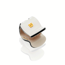 Încarcă imaginea în Galerie, Balmain Cellulose Acetate Pince a Cheveux Extra Small White/Black - Agrafa