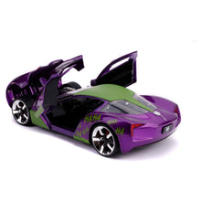 Încarcă imaginea în Galerie, Jada Toys Batman Masinuta Metalica Chevy Corvette Stingray 2009 si Figurina Joker