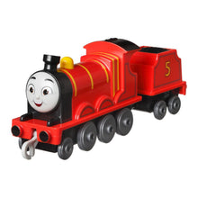 Încarcă imaginea în Galerie, Fisher Price Thomas Locomotiva cu Vagon Push Along James