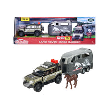 Încarcă imaginea în Galerie, Majorette land Rover cu Remorca Pentru Cai