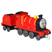 Încarcă imaginea în Galerie, Fisher Price Thomas Locomotiva cu Vagon Push Along James