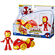 Încarcă imaginea în Galerie, Spider-Man Spidey Prietenii Extraordinari Set Vehicul si Figurina Iron Man