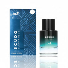 Încarcă imaginea în Galerie, My Perfumes Scudo Electrique 100ml – un parfum barbatesc fresh si energic, cu debut citric-condimentat si baza lemnoasa curata.