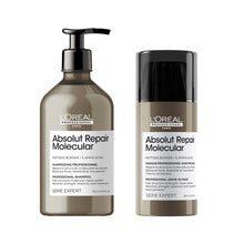 Încarcă imaginea în Galerie, Set L’Oreal Absolut Repair Molecular - Sampon 500ml + Crema 100ml Reparare Intensa - Beauty Lounge