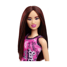 Încarcă imaginea în Galerie, Barbie Papusa Clasica Roscata cu Rochita Roz cu Imprimeu Barbie