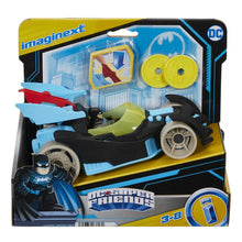 Încarcă imaginea în Galerie, Fisher Price Imaginext DC Super Friends Vehicul cu Figurina Batman cu Costum Gri