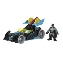 Încarcă imaginea în Galerie, Fisher Price Imaginext DC Super Friends Vehicul cu Figurina Batman cu Costum Gri