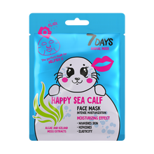 Încarcă imaginea în Galerie, 7DAYS Masca de Fata Animal Mask Happy Sea Calf Alge & Muschi Alb 28g - Hidratare Intensiva